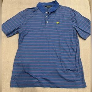 [L]Masters Collection Red Striped Blue Polo Shirt